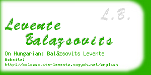 levente balazsovits business card
